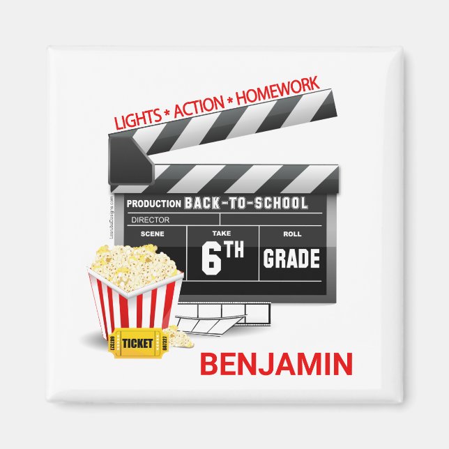 Personalisiertes Filmthema 6. Klasse Magnet (Vorne)