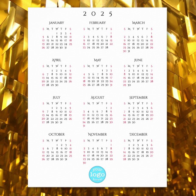 Personalisiertes Firmenlogo 2025 Kalender Poster (Personalized Company Business Logo 2025 Calendar Poster)