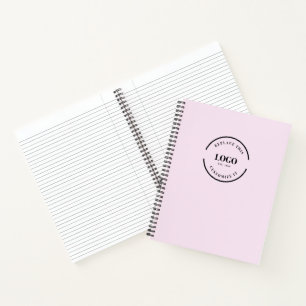 Personalisiertes Firmenlogo Branding Website rosa Notizbuch
