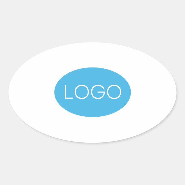 Personalisiertes Firmenlogo Ovaler Aufkleber (Vorderseite)