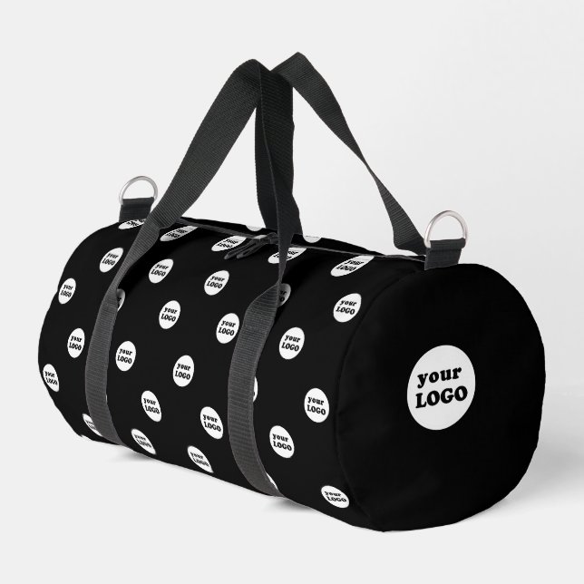 Personalisiertes Firmenlogo Schwarz Duffle Bag (Linke Seite)