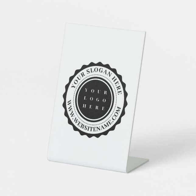 Personalisiertes Firmenlogo Sockelschild (Vorderseite)