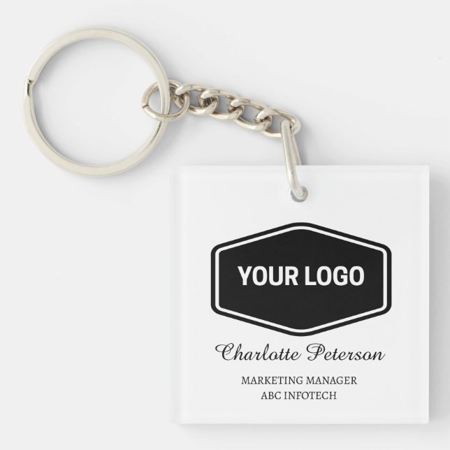 Personalisiertes Firmenlogo und QR-Code Schlüsselanhänger (Vorderseite)