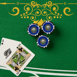Personalisiertes Flag für den neuen Hampshire-Staa Pokerchips