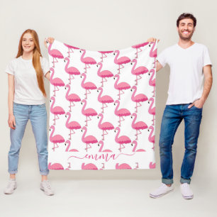 Personalisiertes Flamingo-Muster mit individuellem Fleecedecke