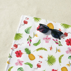 Personalisiertes Flamingo Tropics Küstenmeer Strandtuch