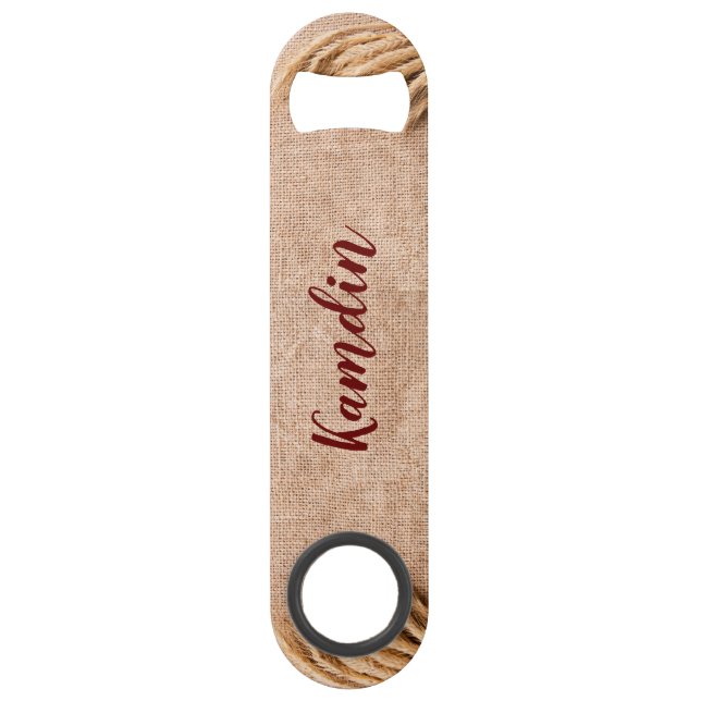 Personalisiertes Flaschenöffner Weizen auf Burlap  (Vorderseite)