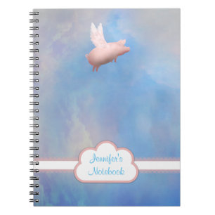 Personalisiertes Fliegen-Schwein-Notizbuch Notizblock