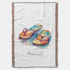 Personalisiertes Flip-Flop-Sommerhaus-Willkommen Decke