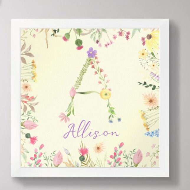 Personalisiertes florales Alphabet Initial Kinderz Poster (Von Creator hochgeladen)
