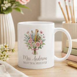 Personalisiertes Florales Lehrer-Bouquet Kaffeetasse