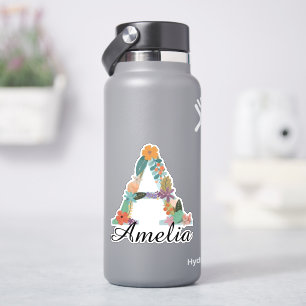 Personalisiertes florales Monogramm, benutzerdefin Aufkleber