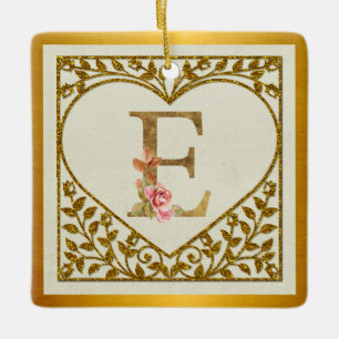 Personalisiertes florales Monogramm, von A bis Z Keramikornament