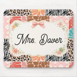 Personalisiertes florales Patchwork-Mausepad für L Mousepad