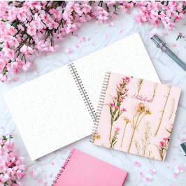Personalisiertes florales Spiralnotizbuch Notizbuch
