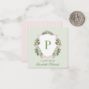 Personalisiertes florales Wappen Mitteilungskarte