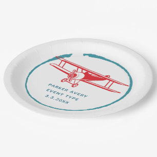 Personalisiertes Flugzeug Pappteller