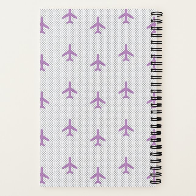 Personalisiertes Flugzeug Spiral Notebook Notizbuch (Rückseite)