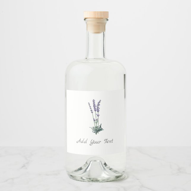 Personalisiertes Food Beverage Lavendel Kräuterlab Alkoholflaschenetikett (Vorderseite)