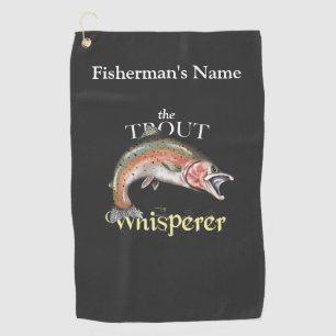 Personalisiertes Forelle Whisperer Dark Fishing Ha Golfhandtuch