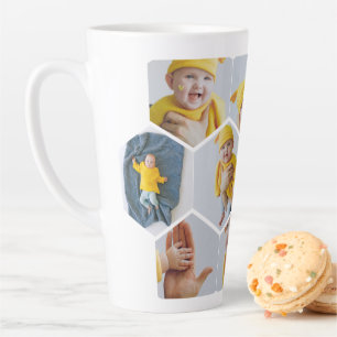 Personalisiertes Foto 10 Hexagonale Vorlage Milchtasse