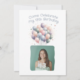 Personalisiertes Foto 13. Geburtstag Einladung