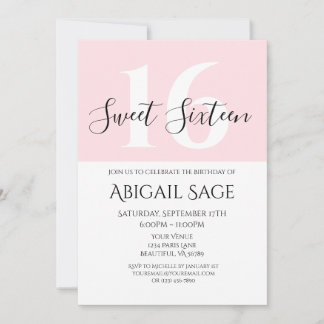 Personalisiertes Foto 16 . Geburtstag in Rosa und  Einladung