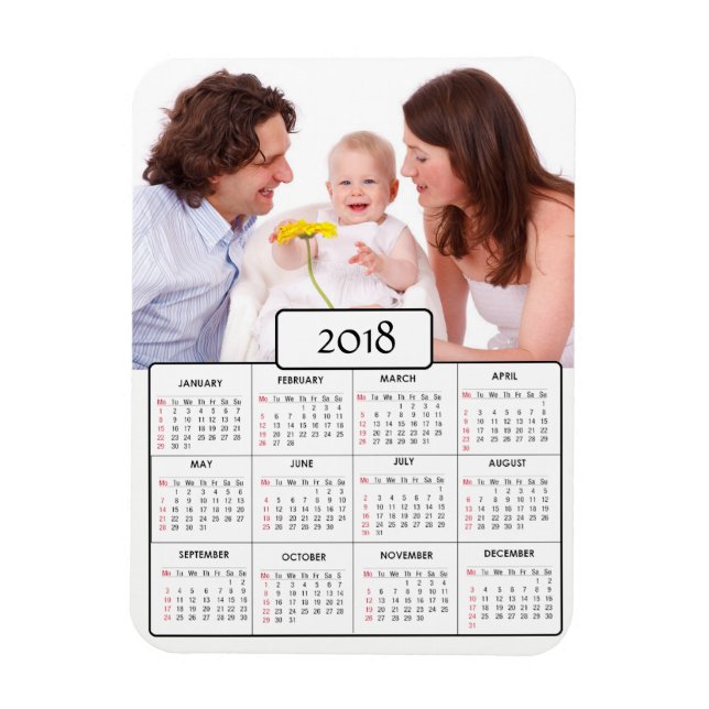 Personalisiertes Foto 2018 Kalenderzeitschrift Magnet (Vertikal)