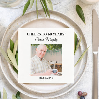 Personalisiertes Foto 30. 40. 50. 60. 70 Geburtsta Serviette