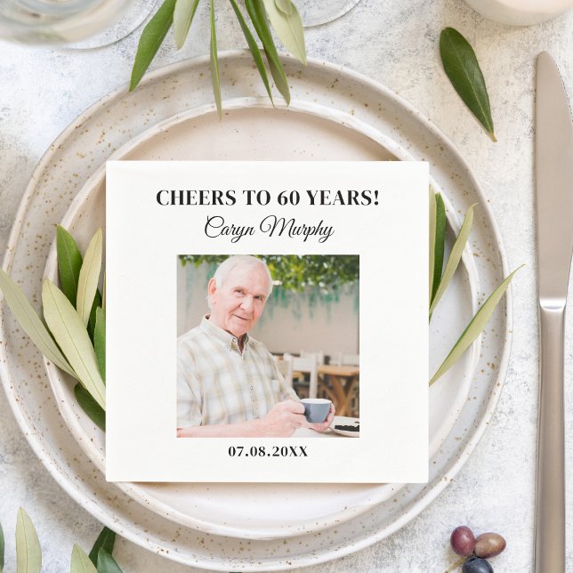 Personalisiertes Foto 30. 40. 50. 60. 70 Geburtsta Serviette (Von Creator hochgeladen)