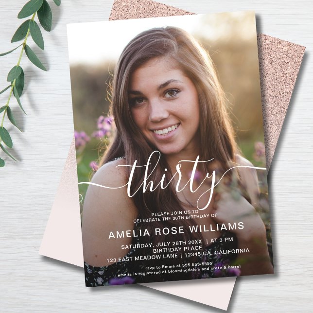 Personalisiertes Foto 30. Geburtstag Party Dreißig Einladung (Von Creator hochgeladen)