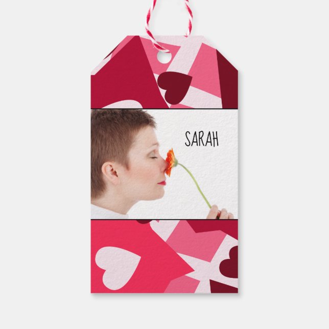 Personalisiertes Foto "50 and Fabulous" Geschenkta Geschenkanhänger (Rückseite)