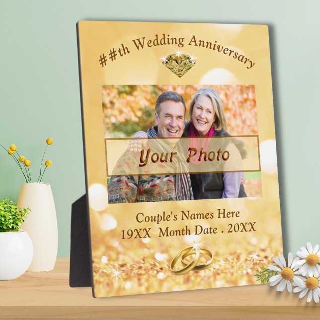 Personalisiertes Foto 50. Hochzeitsplatz Fotoplatte (Personalised anniversary plaque. 50th anniversary plaque personalized, with Photo. Anniversary Gifts)