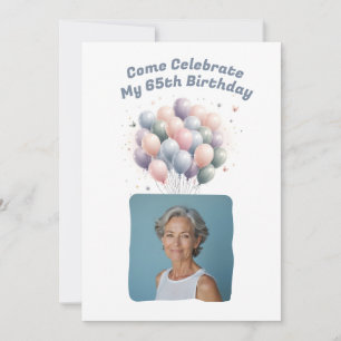 Personalisiertes Foto 65. Geburtstag Einladung