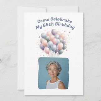 Personalisiertes Foto 65. Geburtstag Einladung