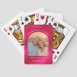 Personalisiertes Foto-Andenken 40. Jubiläumsgesche Spielkarten