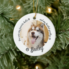 Personalisiertes Foto-Andenken für Haustiere Hund Keramik Ornament