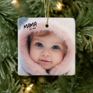 Personalisiertes Foto-Andenken Mama Weihnachten Keramikornament