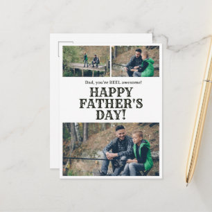 Personalisiertes Foto-Anglerrolle zum Vatertag Postkarte