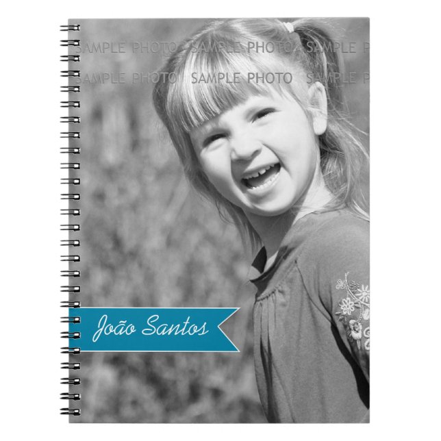 Personalisiertes Foto-aquamariner blauer Notizblock (Vorderseite)
