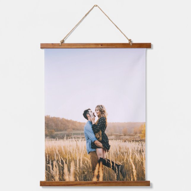 Personalisiertes Foto Art Print Hanging Wandteppich Mit Holzrahmen (Vorderseite)