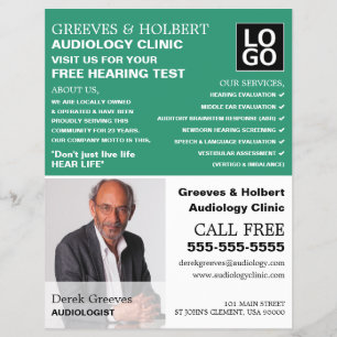 Personalisiertes Foto, Audiologe, Audiologie Flyer