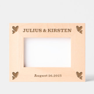 Personalisiertes Foto aus Holz mit Namen Geätzte Rahmen