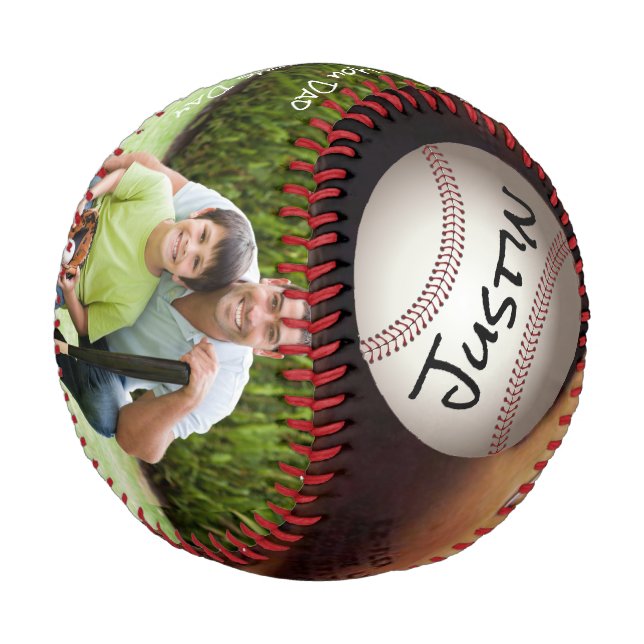 Personalisiertes Foto Baseball (Schrägansicht)