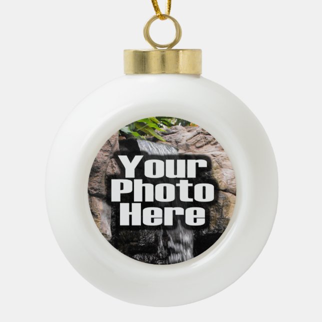 Personalisiertes Foto Bauble Ornament (Vorderseite)