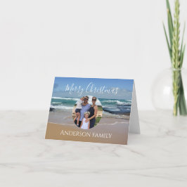 Personalisiertes Foto Beach Ocean Weihnachtskarte Karte