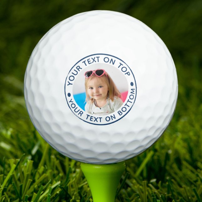 Personalisiertes Foto Benutzerdefinierter Text-Gol Golfball (Von Creator hochgeladen)