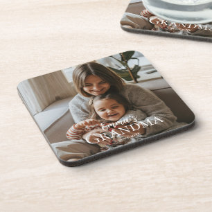 Personalisiertes Foto & Benutzerdefinierter Text O Getränkeuntersetzer