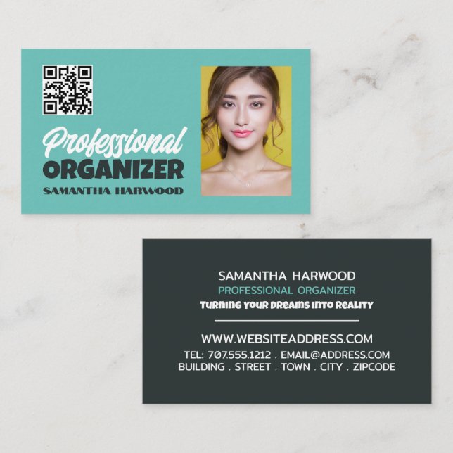 Personalisiertes Foto, Beruflicher Organisator Visitenkarte (Vorne/Hinten)