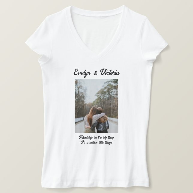 Personalisiertes Foto Best Friends T - Shirt (Design vorne)